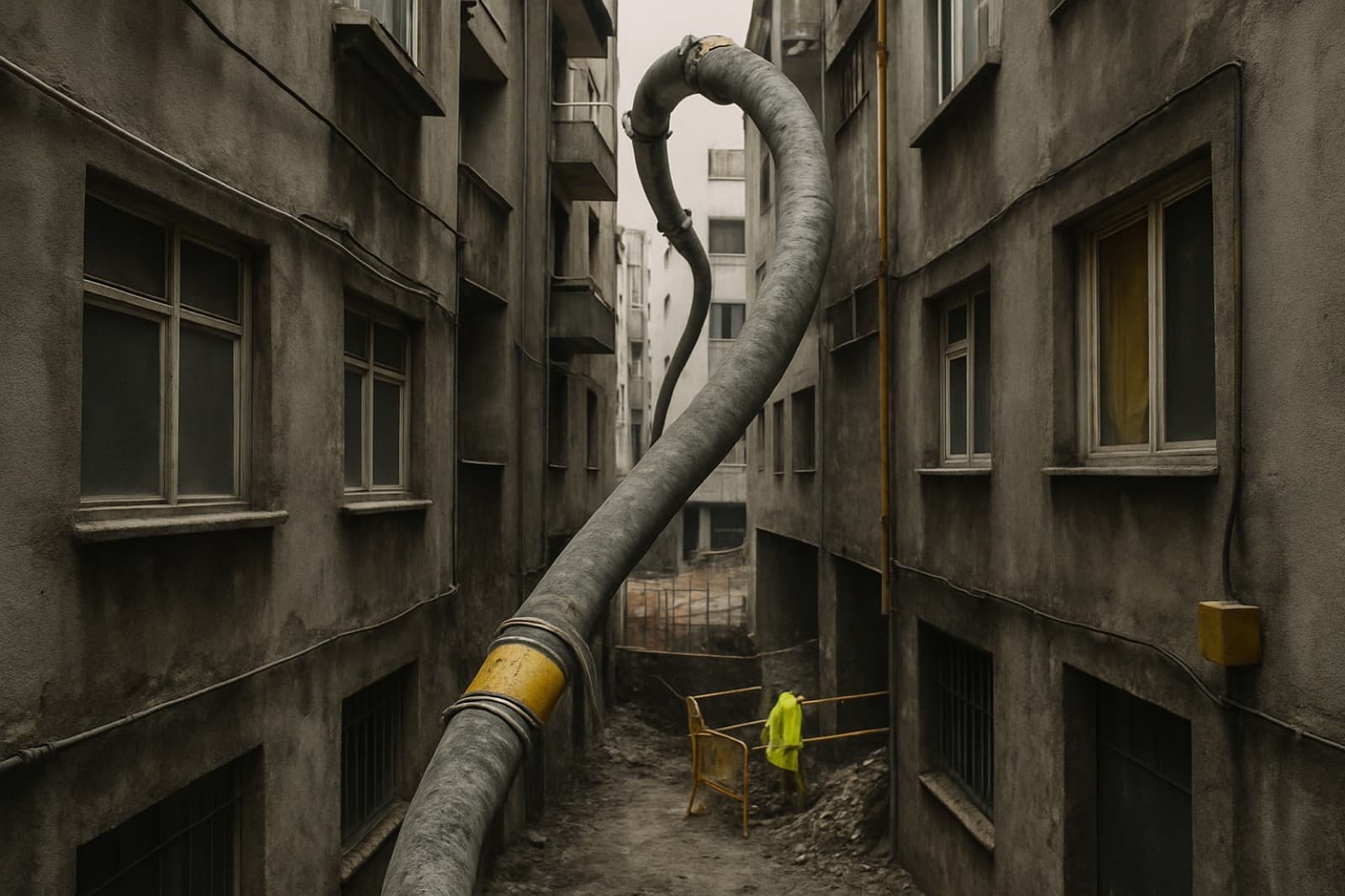 Dar Alan Beton Dökümü — Parmend sabit beton pompası