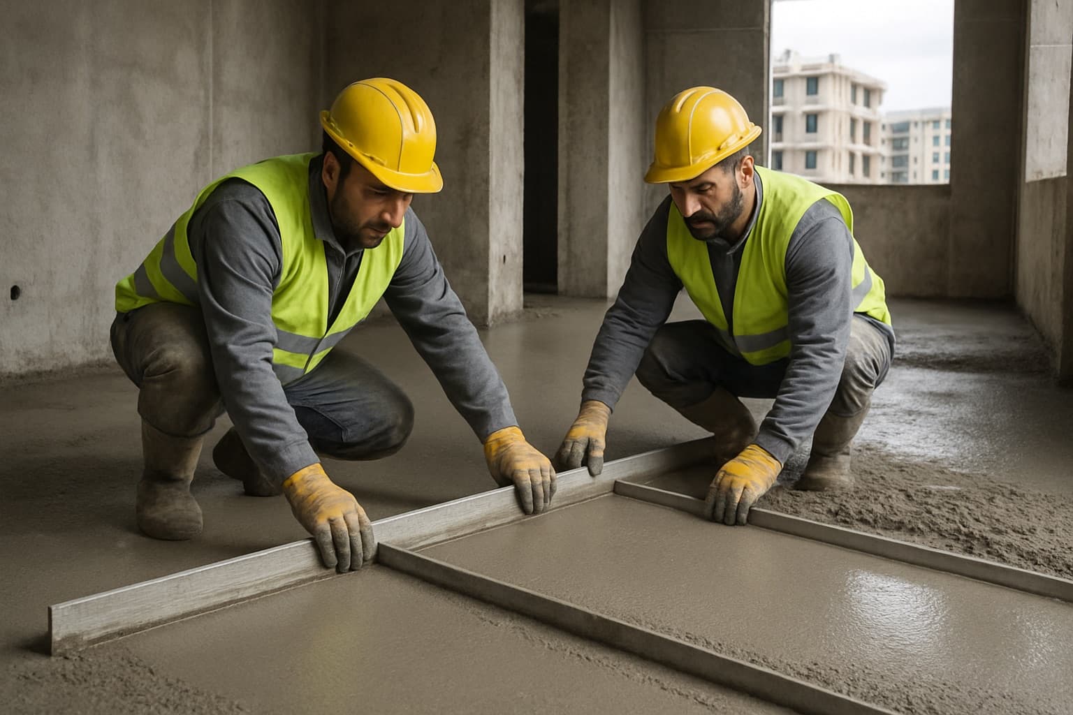 Şap Betonu Dökümü — Parmend sabit beton pompası